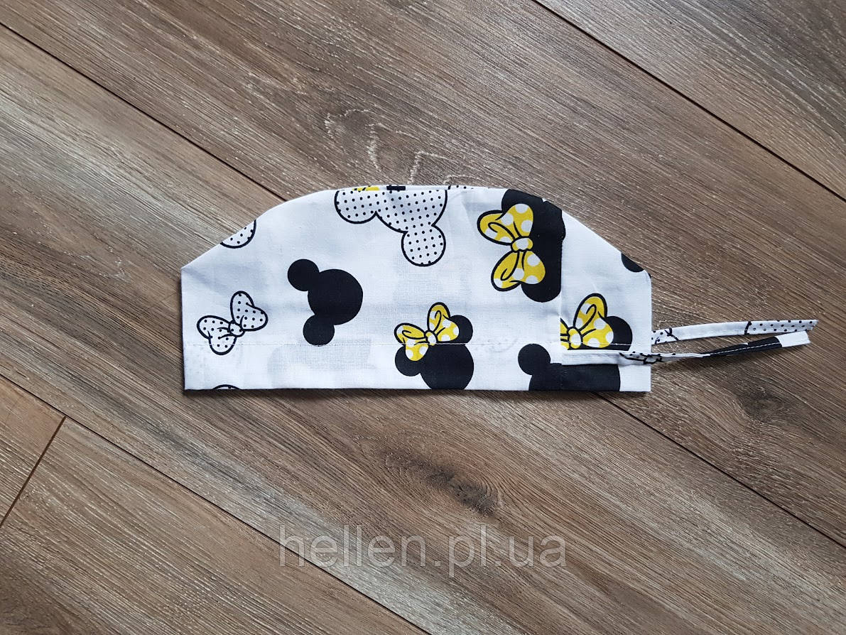 Принтована медична шапочка "Міккі" жовті