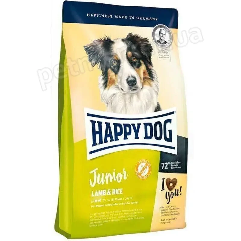 Happy Dog Junior Lamb & Rice - корм для цуценят середніх і великих порід (ягня/рис) - 10 кг