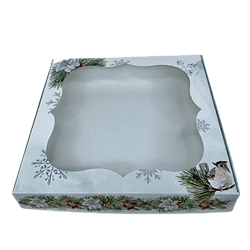 Коробка для печива, пряників з вікном, 20 см х 20 см х 3 см, мілований картон Гілочка