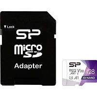 Карта памяти Silicon Power 128Gb microSDXC U3 A1 V30 Superior Color 100R/80W + adapter (SP128GBSTXDU3V20AB)