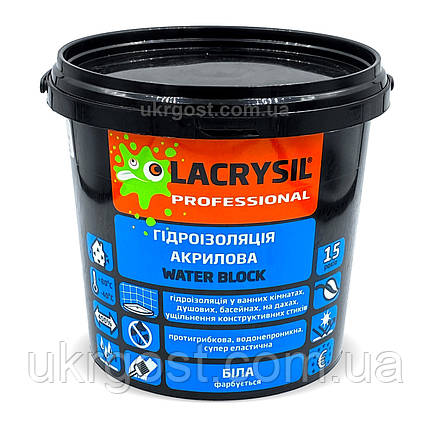 Гідроізоляційна мастика акрилова супереластична Lacrysil 6 кг, фото 1