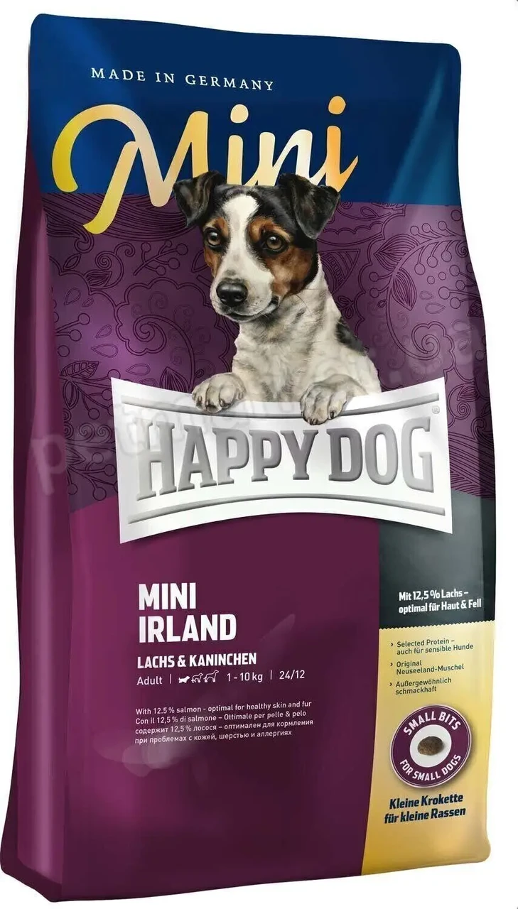 Happy Dog Mini Irland корм для собак малих порід (лосось/кролик/ячмінь) - 8 кг