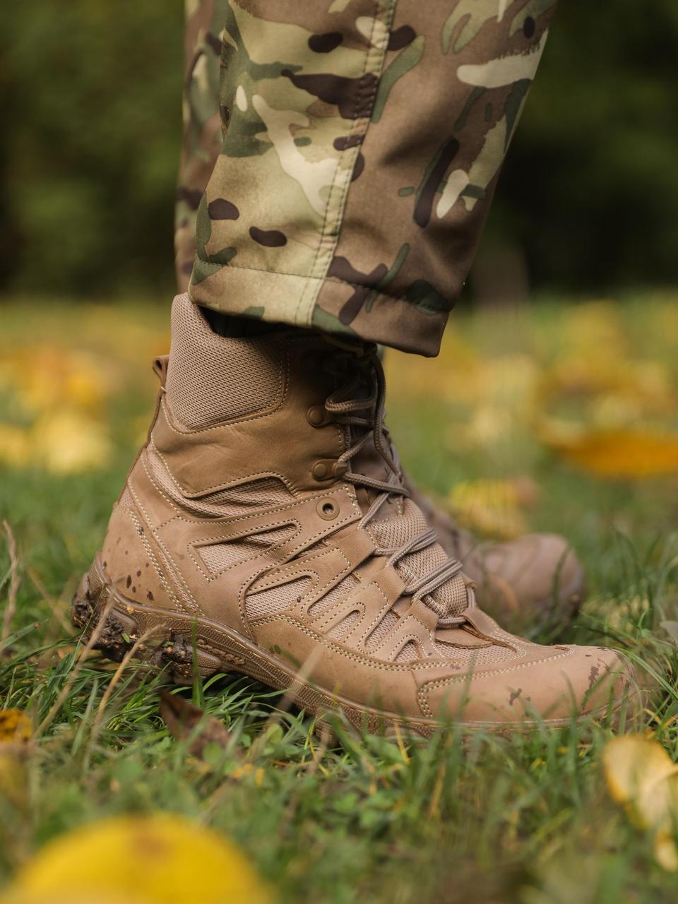 Тактичні Берці Undolini Крейзі American Койот Slimtex Шкіра, фото 1