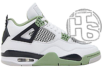 Мужские кроссовки Air Jordan 4 Retro Seafoam White Black Green AQ9129-103