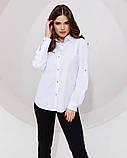 Сорочка J.LONDON жіноча класична бавовна довгий рукав гудзики 50 біла, фото 3