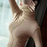 Жіноча тепла водолазка-гольф з високою горловиною у великих розмірах, фото 8