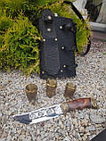 Фляга зі стопками та ножем бронза ручної роботи, фото 4