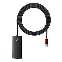 USB-хаб, концентратор 4in1 Baseus Lite Series 4-Port USB-A to 4xUSB3.0 2.0m черный (WKQX030201)