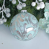 Новогодние украшения. Елочный шар винтаж LUX, 10 см. Тиффани с серебром