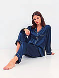 Піжама жіноча класика синя, фото 6