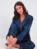 Піжама жіноча класика синя, фото 8