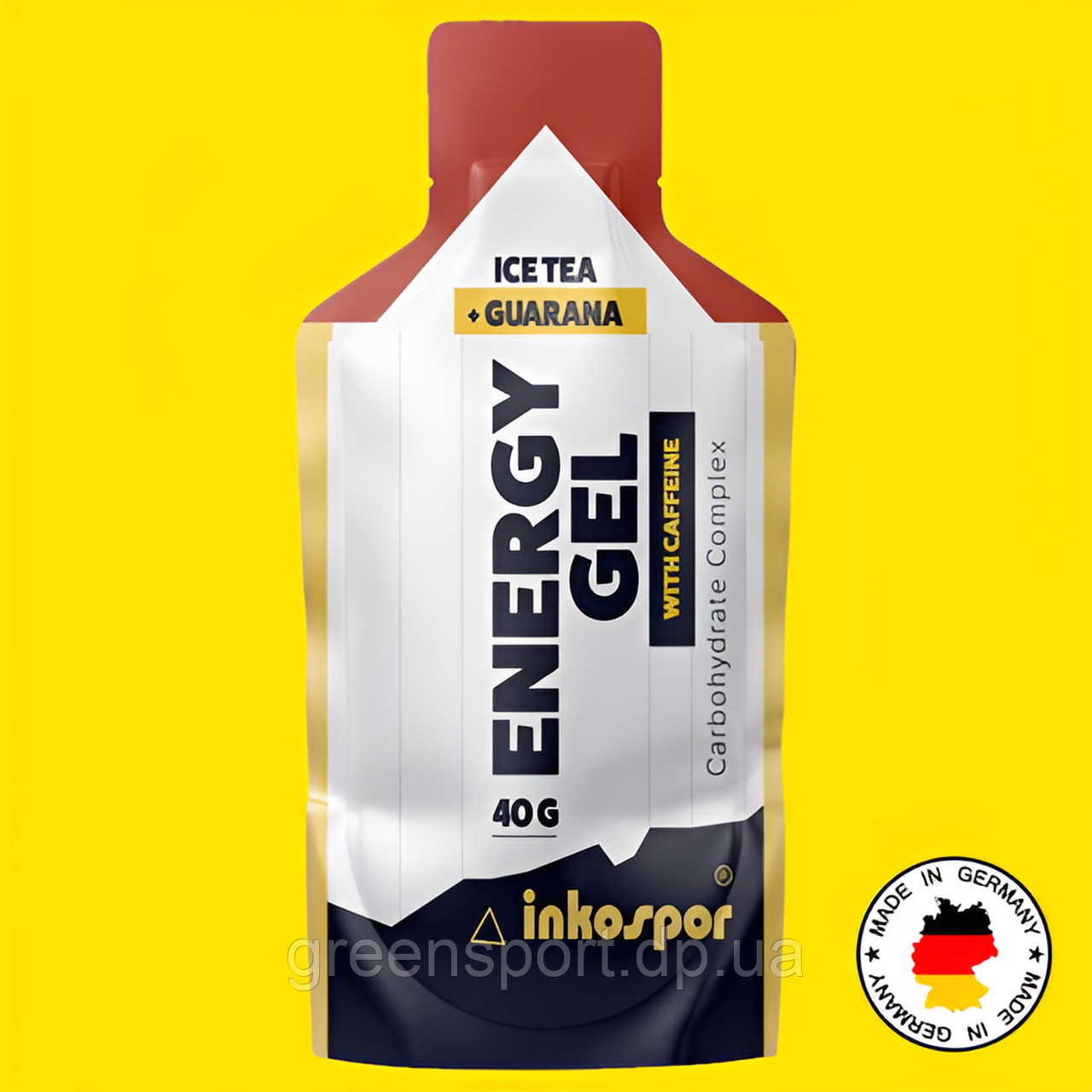 Inkospor Energy Gel 40 г смак холодний чай, енергетики, мальтодекстрин, фруктоза, гуарана, кофеїн, вітамін В1