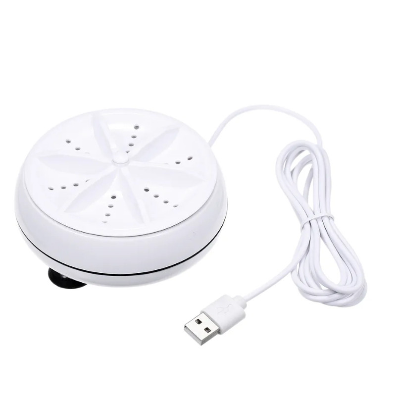 Ультразвукова портативна міні пральна машинка Ultrasonic Turbine-Wash турбіна на присосках Біла, фото 1