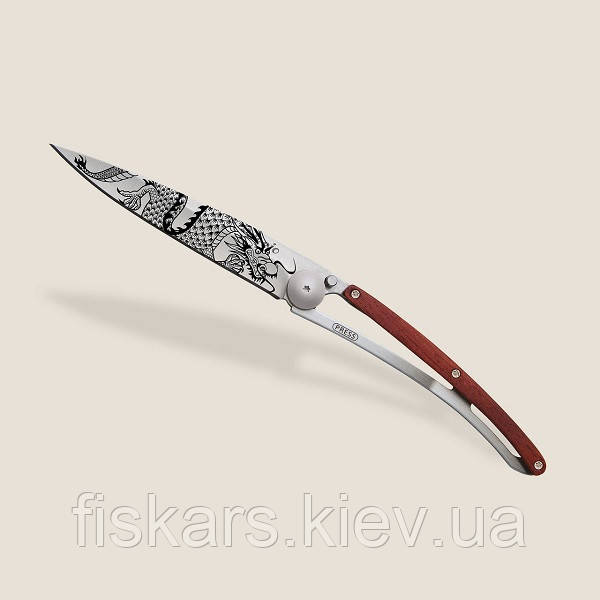 Кишеньковий складаний ніж Deejo Titanium Coral Wood Chinese Dragon (1CB000076)