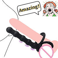 Насадка з подвійним проникненням, страпон для сексу подвійне проникнення, фалоїмітатор для пар,