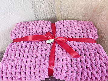 Дитячий плюшевий плед ручної роботи із Alize Puffy, 90*90см