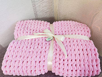 Дитячий плюшевий плед ручної роботи із Alize Puffy, 90*90см