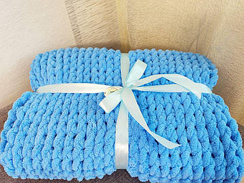 Дитячий плюшевий плед ручної роботи із Alize Puffy, 90*90см