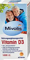 Витамин D3 капсулы 1000 МЕ 60 штук Mivolis Vitamin D3 Perlen 1000 I.E. 60 St, 13.3 g