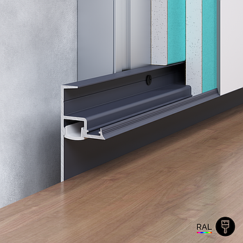 Плінтус тіньового шва FSPRO 30 мм алюмінієвий з каналом під LED-стрічку 2,5 м. Фарбуємо під замовлення (F1.3028L12R)