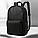 Шкіряний якісний чоловічий рюкзак, класичний чорний рюкзак з натуральної шкіри, фото 2