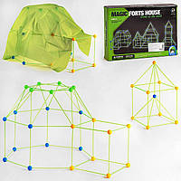 Палатка-конструктор игровая детская BY-8004 в наборе 36 шариков, 51 палочка, люминесцентная, в коробке