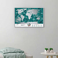Скретч карта світу "Travel Map Marine World" (англ) (рама)