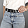 Ремінь жіночий шкіряний під джинси SF-3554 чорний прошитий (125 см), фото 2