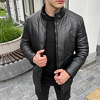Куртка мужская демисезонная с капюшоном чёрная Pobedov Poryadok matova
