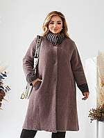 Женское пальто альпака большого размера