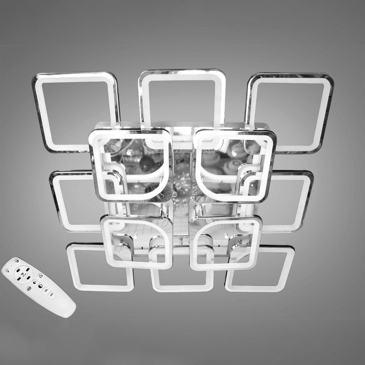 Світлодіодна люстра коричнева 385 Вт на пульті д/у з діммером і підсвічуванням підстави D-9171/8+4HR LED 3color, фото 1