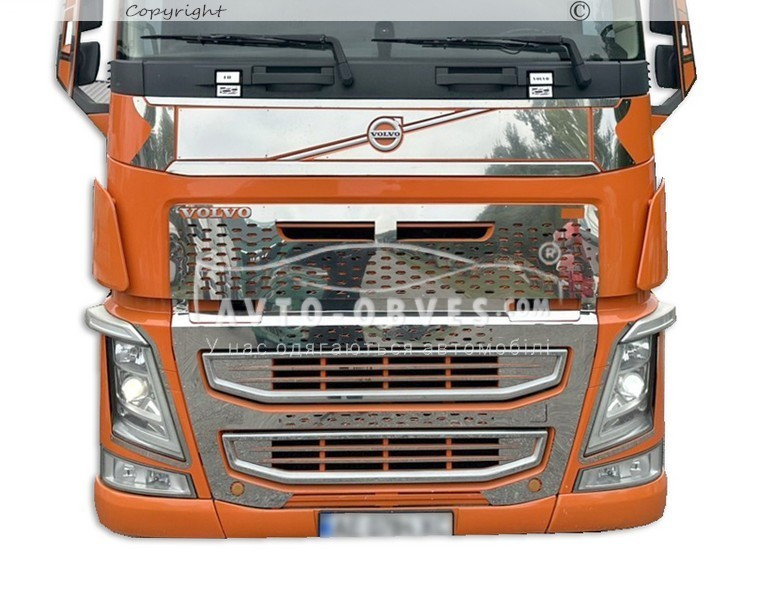 Накладка сетка на капот Volvo FH16 - фото 8 - id-p1694748664