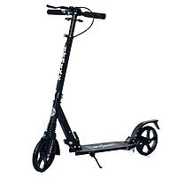 Двоколісний складаний самокат iTrike SR 2-018-10-1, колеса 200 мм, ручне гальмо, Чорний