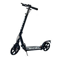Двоколісний складаний самокат iTrike SR 2-018-10, колеса 200 мм, ручне гальмо, Чорний