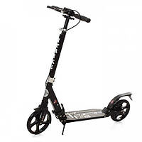 Двоколісний складаний самокат iTrike SR 2-018-8, колеса 200 мм, дискові гальма, Чорний