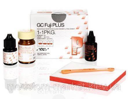 FUJI PLUS (ФУДЖІ ПЛЮС), склоіномерний цемент для фіксації, 15 г + 7 мл + конд. 6.5 мл GC