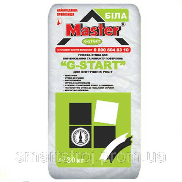 Штукатурка гипсовая стартовая Master G-Start, 30 кг - фото 1 - id-p1961240783