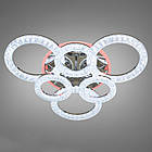 Сучасна світлодіодна люстра 130 Вт з підсвічуванням та пультом колір каркасу хром D-MX3881/3+3HR LED 3color dimmer, фото 4