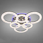 Сучасна світлодіодна люстра 130 Вт з підсвічуванням та пультом колір каркасу хром D-MX3881/3+3HR LED 3color dimmer, фото 2