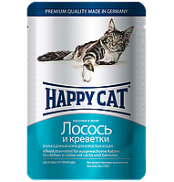 Влажный корм Happy Cat Btl Lachs Garnelen Gelee лососем и креветкой для кошек, 100 г