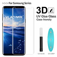 UV изогнутое защитное стекло для Samsung Galaxy S9 прозрачное без рамок