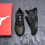 Шкіряні чоловічі хакі кросівки демісезонні, фото 3