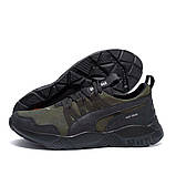 Шкіряні чоловічі хакі кросівки демісезонні, фото 7