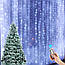 Гірлянда штора новорічна декоративна герлянда світлодіодна з гачками та пультом USB, 3 x 2 м Холодний білий, фото 4