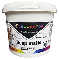 Краска интерьерная для стен и потолка DECORATOR Deep matte 2S, (белая В1)