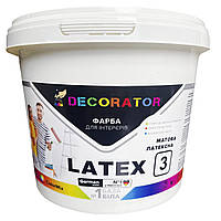 Фарба інтер'єрна для внутрішніх робіт DECORATOR LATEX 3, (біла В1)