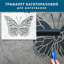 Трафарет тонкий 1 мм для створення об'ємних метеликів штукатуркою (600х460), фото 6