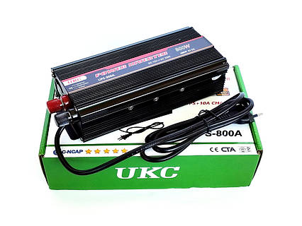 Перетворювач UKC 12V-220V UPS-800A із зарядним пристроєм для акумулятора, фото 2