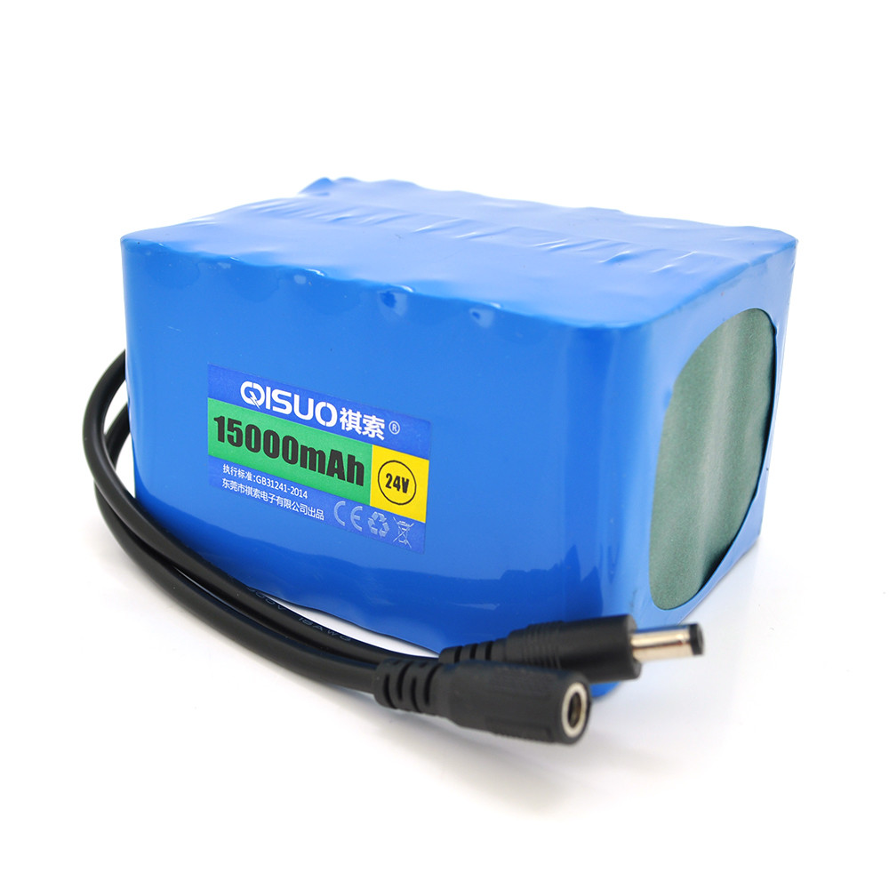 Акумуляторна батарея літієва QiSuo 24 V 15 A з елементами Li-ion 18650, DC5.5x2.1, (119x94x67mm)