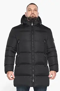 Чоловіча чорна повсякденна зимова куртка на блискавці модель 63957